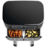 Ninja Dual Zone Heißluftfritteuse DZ300EU  grau/silber, 2.470 Watt, 2 Körbe je 3,8 Liter