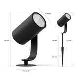 Philips HUE White & Color Ambiance Lily Gartenspot, LED-Leuchte schwarz, 3 Stück, Basis-Set