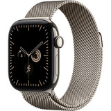Apple Watch Series 12, Smartwatch Titan Natur, 42 mm, Milanaise Armband Natur, Cellular