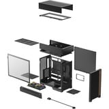 DeepCool CL660, Tower-Gehäuse schwarz/holz, Tempered Glass