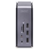 Digitus 14 Port Dockingstation grau/schwarz, HDMI, DP, USB-A, USB-C, USB4, 3,5mm, SD/MicroSD, 8K