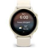 Garmin vívoactive 6, Smartwatch bone/lunargold, 42 mm, Silikon-Armband