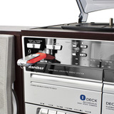 Karcher KA 320, Kompaktanlage holz/silber, Radio, CD, Plattenspieler, Doppelkassettendeck, USB, SD