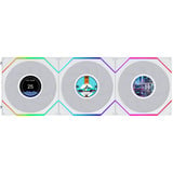 Lian Li UNI FAN TL LCD FLEX 120 Wireless, Gehäuselüfter weiß, 3er Pack mit Controller, 124 mm