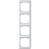 Merten Rahmen vierfach mit Beschriftungsträger weiß (glänzend), Retail
