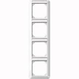 Merten Rahmen vierfach mit Beschriftungsträger weiß (glänzend), Retail