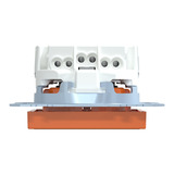 Merten Schutzkontaktsteckdose mit erhöhtem Berührungsschutz und Beschriftungsfeld orange, Retail