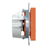 Merten Schutzkontaktsteckdose mit erhöhtem Berührungsschutz und Beschriftungsfeld orange, Retail