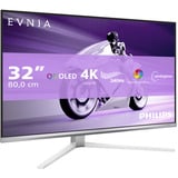 Philips Evnia 32M2N8900 QD-OLED, Gaming-Monitor 80 cm (31.5 Zoll), weiß, UltraHD/4K, Ambiglow, HDMI, DP, USB-C, USB-Hub, KVM, 240Hz Panel