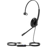 Yealink UH34 , Headset schwarz, UC, 3,5 mm Klinke, USB-C, Mono, Leder-Ohrpolstern
