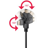 goobay High-Speed-HDMI 360° Kabel schwarz/gold, mit Ethernet, 2 m