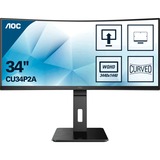 AOC CU34P2A, LED-Monitor 86 cm (34 Zoll), schwarz, UWQHD, VA, Curved, 1 ms, 100Hz Panel