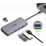 Acer 12-in-1 Type C Dongle, Dockingstation silber, HDMI, USB-A