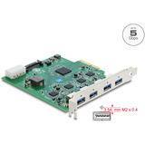 DeLOCK PCI-E x4 Karte zu 4 x USB-A 5 Gbps Dual Channel, Schnittstellenkarte 