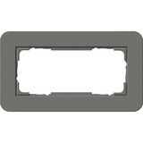 Gira Abdeckrahmen 2-fach ohne Montagerahmen, Abdeckung grau, Retail