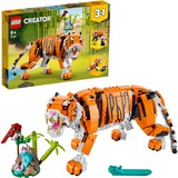 LEGO 31129 Creator 3-in-1 Majestätischer Tiger, Konstruktionsspielzeug 3-in-1 Tierfiguren-Set, Panda oder Fisch