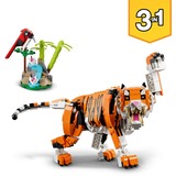 LEGO 31129 Creator 3-in-1 Majestätischer Tiger, Konstruktionsspielzeug 3-in-1 Tierfiguren-Set, Panda oder Fisch