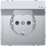 Merten Schutzkontakt-Steckdose mit Klappdeckel edelstahl, Retail