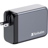 Verbatim GaN-Ladegerät 240W, 1x USB-A , 3x USB-C grau, PD 3.0, QC 3.0