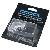 Alphacool HF Winkeladapter 90° drehbar G1/4 AG auf G1/4 IG - Chrome, Verbindung chrom