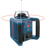 Bosch Professional Rotationslaser GRL 300 HV Professional blau/schwarz, rote Laserlinie, mit Laser-Empfänger LR 45, VARTA Ladegerät + Akkus, in L-BOXX