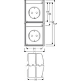 Busch-Jaeger Steckdose zweifach senkrecht mit Beschriftungsfeld 20-02 EWN-54 weiß, Retail