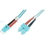 Digitus LWL Patchkabel, Duplex, LC > SC Stecker, Multimode OM3 türkis, 10 Meter