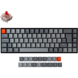 Keychron K6, Gaming-Tastatur schwarz/grau, DE-Layout, Gateron Red, Hot-Swap, RGB