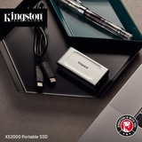 Kingston XS2000 Portable SSD 4 TB, Externe SSD silber/schwarz, USB-C 3.2 Gen 2x2 (20 Gbit/s)