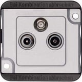 Merten Satelliten Antennendose dreifach, Steckdose silber, Retail