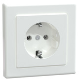 Merten Schutzkontakt-Steckdose mit voller Abdeckplatte, Unterputz, 16 Ampere, 250 Volt weiß (glänzend), Retail