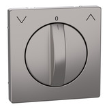 Merten Zentralplatte mit Rollladen-Tast-Rastschalter-Einsatz aus Metall grau, Retail