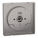 Merten Zentralplatte mit Rollladen-Tast-Rastschalter-Einsatz aus Metall grau, Retail