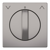 Merten Zentralplatte mit Rollladen-Tast-Rastschalter-Einsatz aus Metall grau, Retail