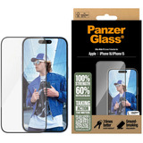 PanzerGlass Displayschutz Ultra-Wide Fit, Schutzfolie transparent, iPhone 16 /15, EasyAligner