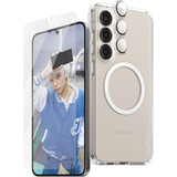 PanzerGlass Flagship 3-in-1 Set transparent/weiß, Samsung Galaxy S25+, QI-kompatibel, EasyAligner