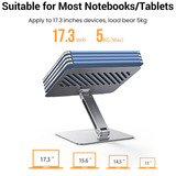 UGREEN LP339 Laptop-Ständer silber, für Notebooks bis 43,9 cm (17,3")