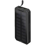 goobay Outdoor Schnelllade-Powerbank 20.000 mAh mit Solar schwarz, USB-C PD, QC 3.0