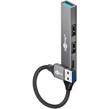 goobay Slim 4-Port USB-Hub, USB-A auf USB-C/USB-A, USB 3.2 Gen 1 grau