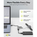 goobay Slim 4-Port USB-Hub, USB-A auf USB-C/USB-A, USB 3.2 Gen 1 grau