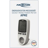 Ansmann Energiekosten-/ Leistungs-Messgerät APM2 weiß, Messung von W, kWh, A, Hz, PF