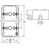 Busch-Jaeger Aufputzgehäuse zweifach weiß mit Bodenplatte weiß, Retail