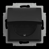 Busch-Jaeger Steckdosen Einsatz 20 Europäische Schutzkontakt Steckdose Typ F schwarz, Retail