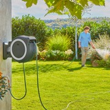 GARDENA Akku-Wand-Schlauchbox PowerRoll XL 18V P4A, 35 Meter, Schlauchtrommel grau/weiß, Li-Ion Akku 2,5Ah, POWER FOR ALL ALLIANCE