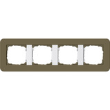 Gira Abdeckrahmen vierfach mit Trägerrahmen Soft-Touch Oberfläche, Abdeckung braun, Retail