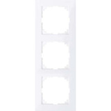 Merten Rahmen dreifach für Senkrecht- und Waagerechtmontage aus Thermoplast, glänzend weiß (glänzend), Retail