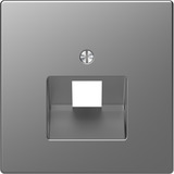 Merten Zentralplatte einfach für Universal-Anschluss-Einsätze, lackierter Thermoplast, matt edelstahl, Retail