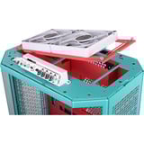 Thermaltake The Tower 600 , Tower-Gehäuse mint/rot, Tempered Glass x 3