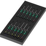 Wera 9716 Schaumstoffeinlage Schraubendreher Kraftform Micro Set 2 schwarz/grün, 13-teilig, für Tool Rebel Werkstattwagen