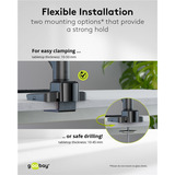 goobay Single-Monitorhalterung Gaming mit Gasdruckfeder schwarz, für Monitore von 17" - 49" (43 - 124cm)